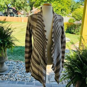Vanity Cardigan  Striped longsleeve lightweight Wrap Size medium